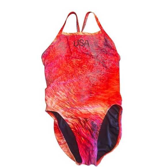 Nike Swim 8 Hydrastrong Team USA Olympics Women Racerback One-Piece 34 - Picture 3 of 6